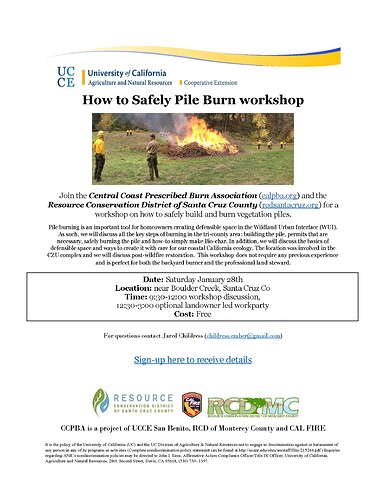 CCPBA Pile Burn workshop flier 2022
