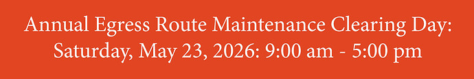 2026 04 06 NRG Firewise banner 2x12 annual egress work